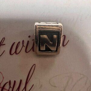 Authentic Pandora Triangle Block Alphabet Letter "N" Charm #790323N